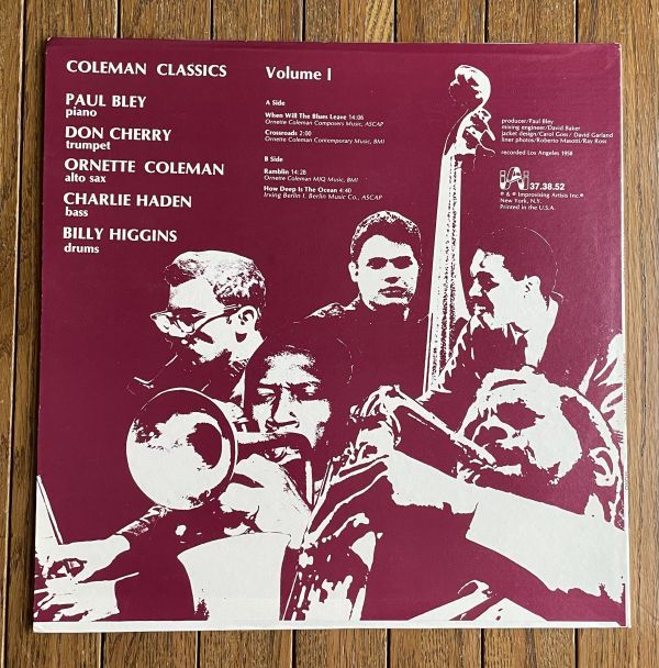 ◆PAUL BLEY / DON CHERRY / ORNETTE COLEMAN / CHARLIE HADEN / BILLY HIGGINS - COLEMAN CLASSICS VOL.1 US盤の画像2