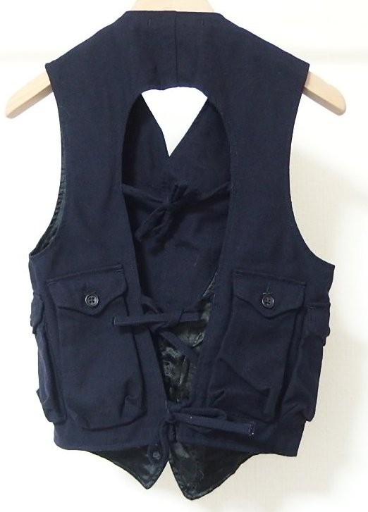 FWK Engineered Garments engineered garments C-1 Vest Uniform Serge карман большое количество милитари лучший 1 темно-синий форма волна 