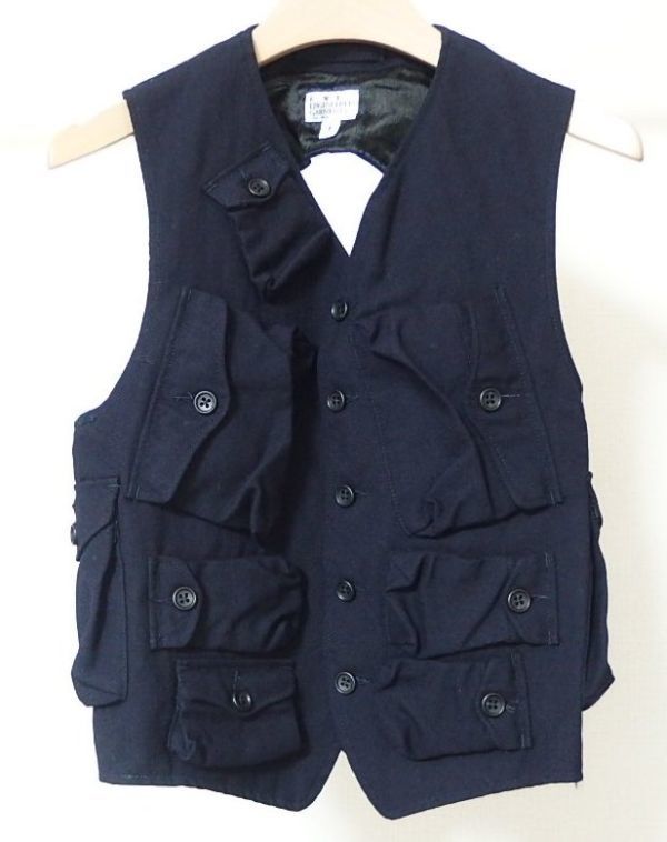 FWK Engineered Garments エンジニアードガーメンツ C-1 Vest Uniform Serge ポケット多数 ミリタリー ベスト 1 紺 ユニフォームサージ_画像1