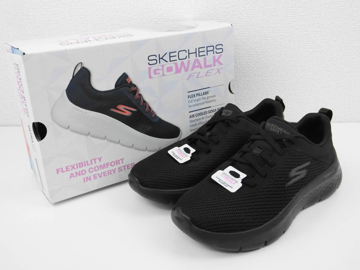 【左右サイズ違い】 レディース スケッチャーズ SKECHERS WIDE FIT GO WALK FLEX-ALANI スニーカー ブラック 左23.5cm 右23cm【1091】_画像1