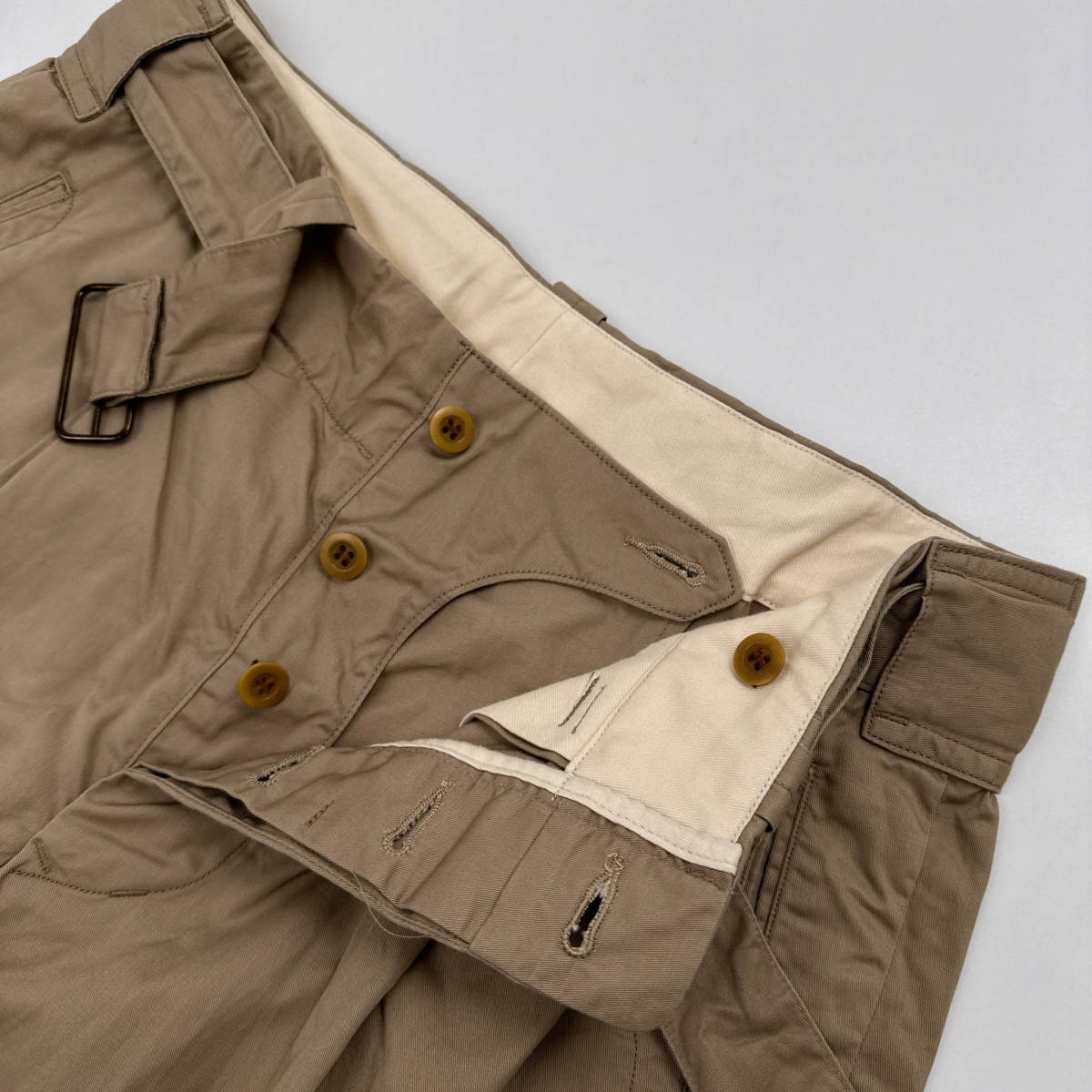 HAVERSACK Haversack bell tedo wide tapered pants size M / beige / chinos / made in Japan / men's / belt attaching 