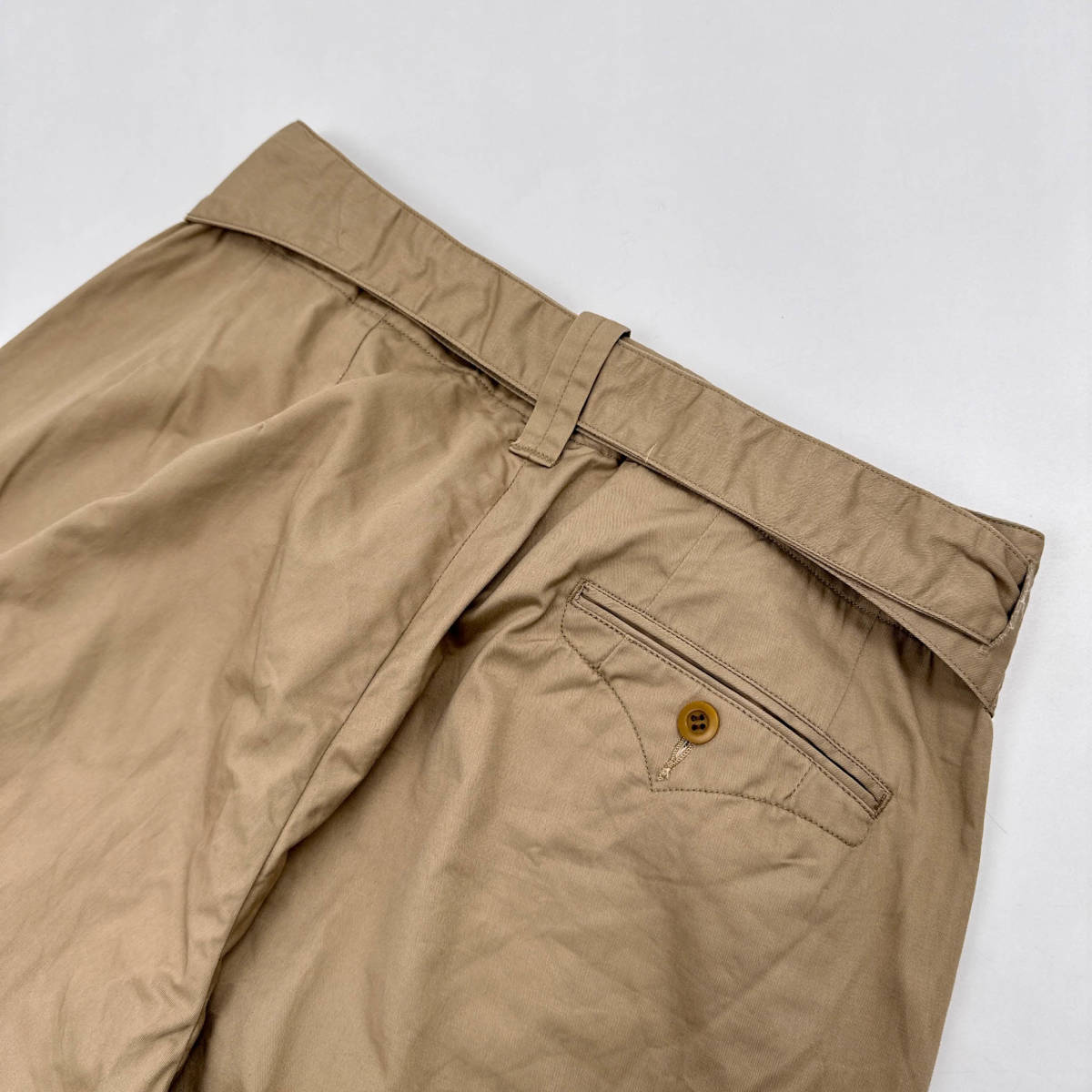 HAVERSACK Haversack bell tedo wide tapered pants size M / beige / chinos / made in Japan / men's / belt attaching 