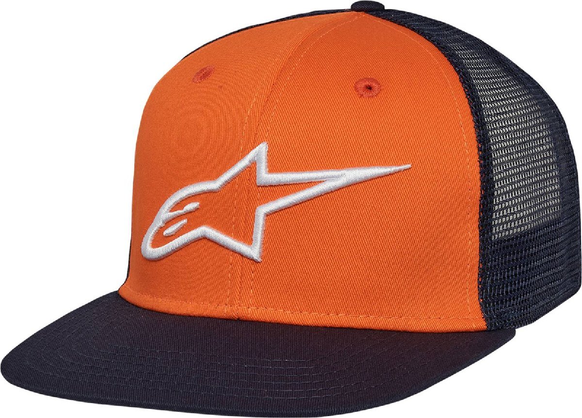 ワンサイズ - オレンジ/ネイビー - ALPINESTARS アルパインスターズ Corp Trucker ハット キャップ