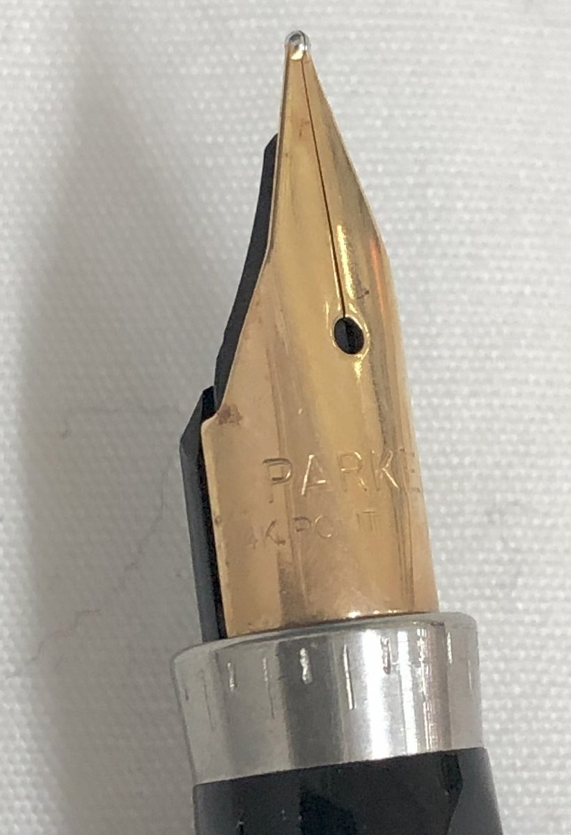 【5HSプ01006Ｆ】1円スタート★パーカー★PARKER★スターリングシルバー★ペン先★14ｋ★585★カートリッジ式★万年筆★筆記未確認_画像4