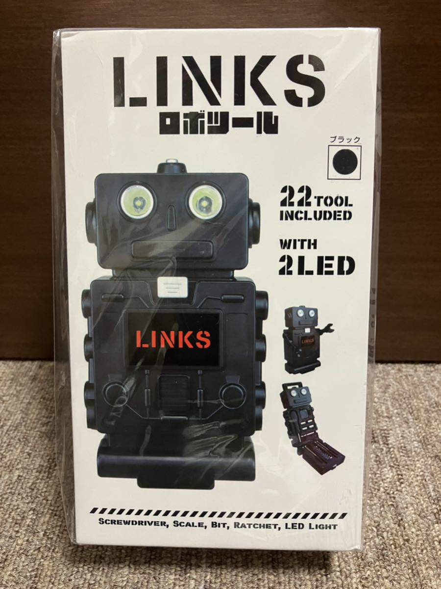 LINKS リンクス　ロボツール ブラック 工具セット　22TOOL　ロボット　ツール　目がLEDライト　新品 未開封_画像1