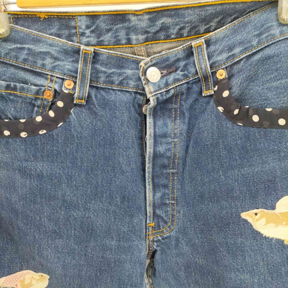 Levis(リーバイス) リメイク バード ワッペン ドット パイピング ボタンフライ デニムパンツ レデ 中古 古着 0849_画像3