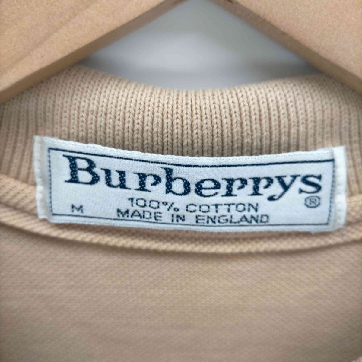 BURBERRYS(バーバリーズ) 英国製 ワンポイントロゴ刺繍 ポロシャツ メンズ import：M 中古 古着 0306_画像6