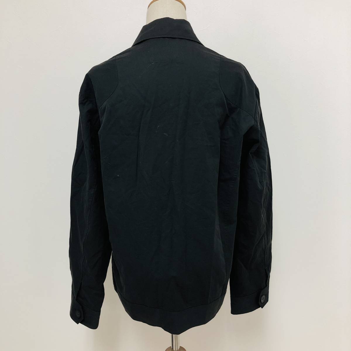 k3001 CHRY BONNE クライスボン シャツジャケット 綿混 ポケット M 黒 無地 メンズ シンプル シック 上品 ベーシックカジュアルスタイル _画像3