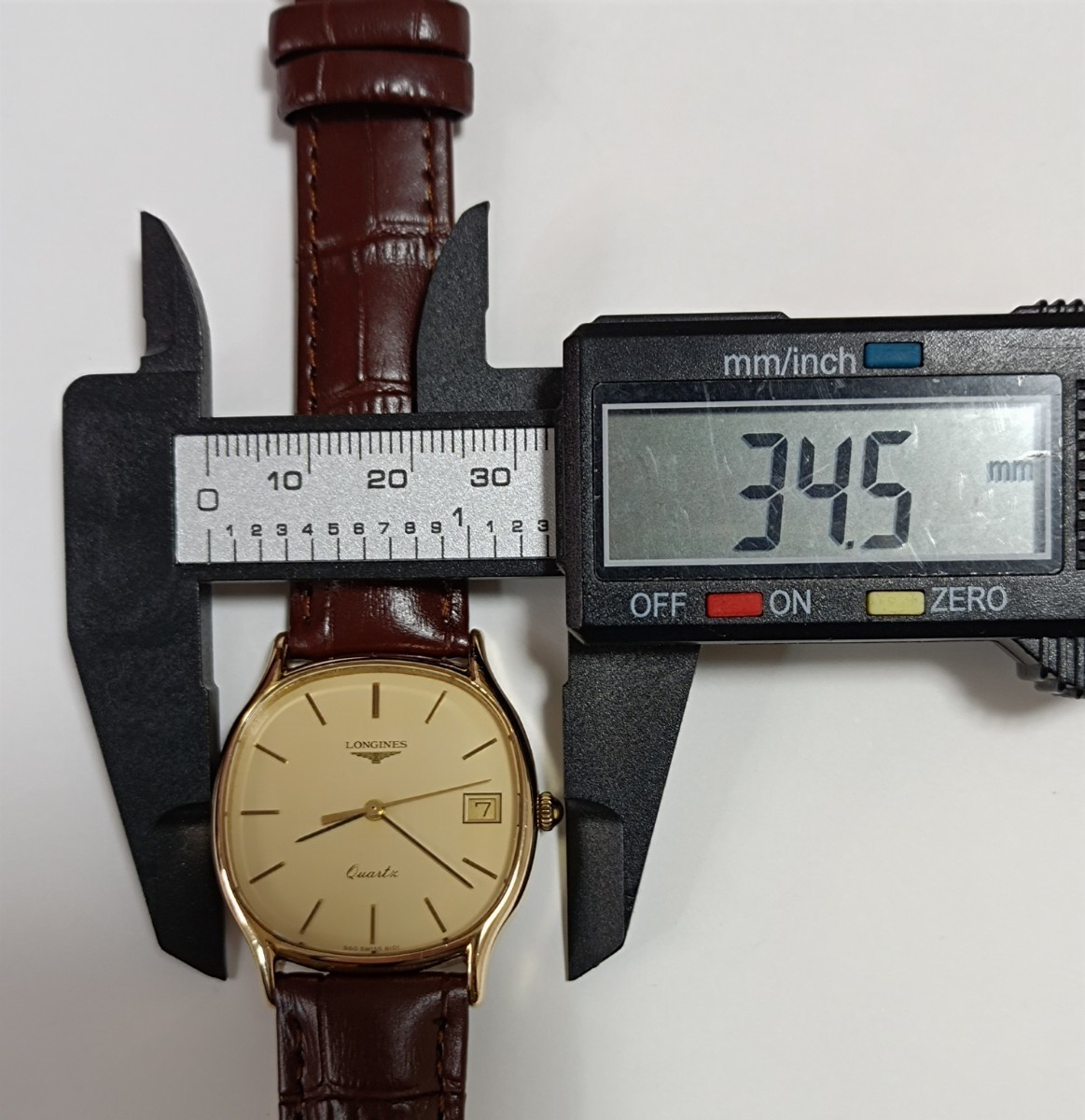美品 稼働品 ロンジン メンズ腕時計 シャンパン色文字盤 三針デイト付き 新品電池交換_画像9