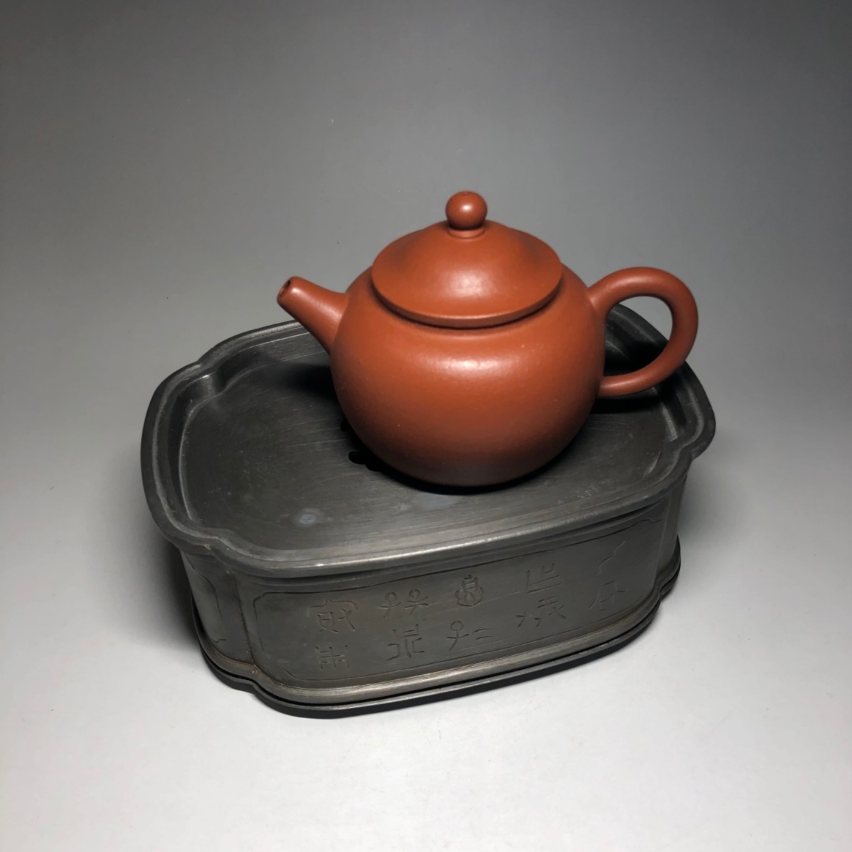錫製 建水 中国美術 古玩 茶道具 茶こぼし　_画像9
