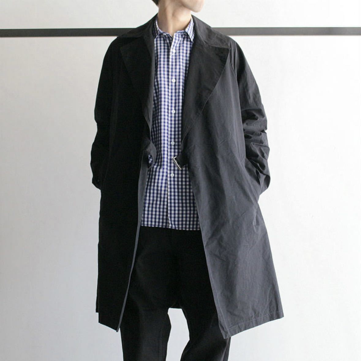 17ss 2017 名作 COMOLI コモリ COTTON NYLON TIELOCKEN COAT K01-04004 パラフィン加工 コットン ナイロン タイロッケン コート サイズ 2_画像2