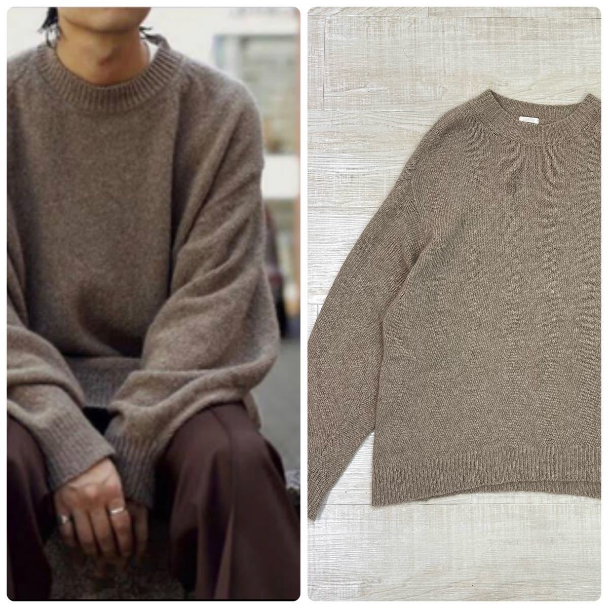 21aw 2021 名作 COMOLI コモリ カシミヤ クルーネック ニット CREW NECK KNIT U03-06008 CASHMERE サイズ FREE 定価63,800円_画像1