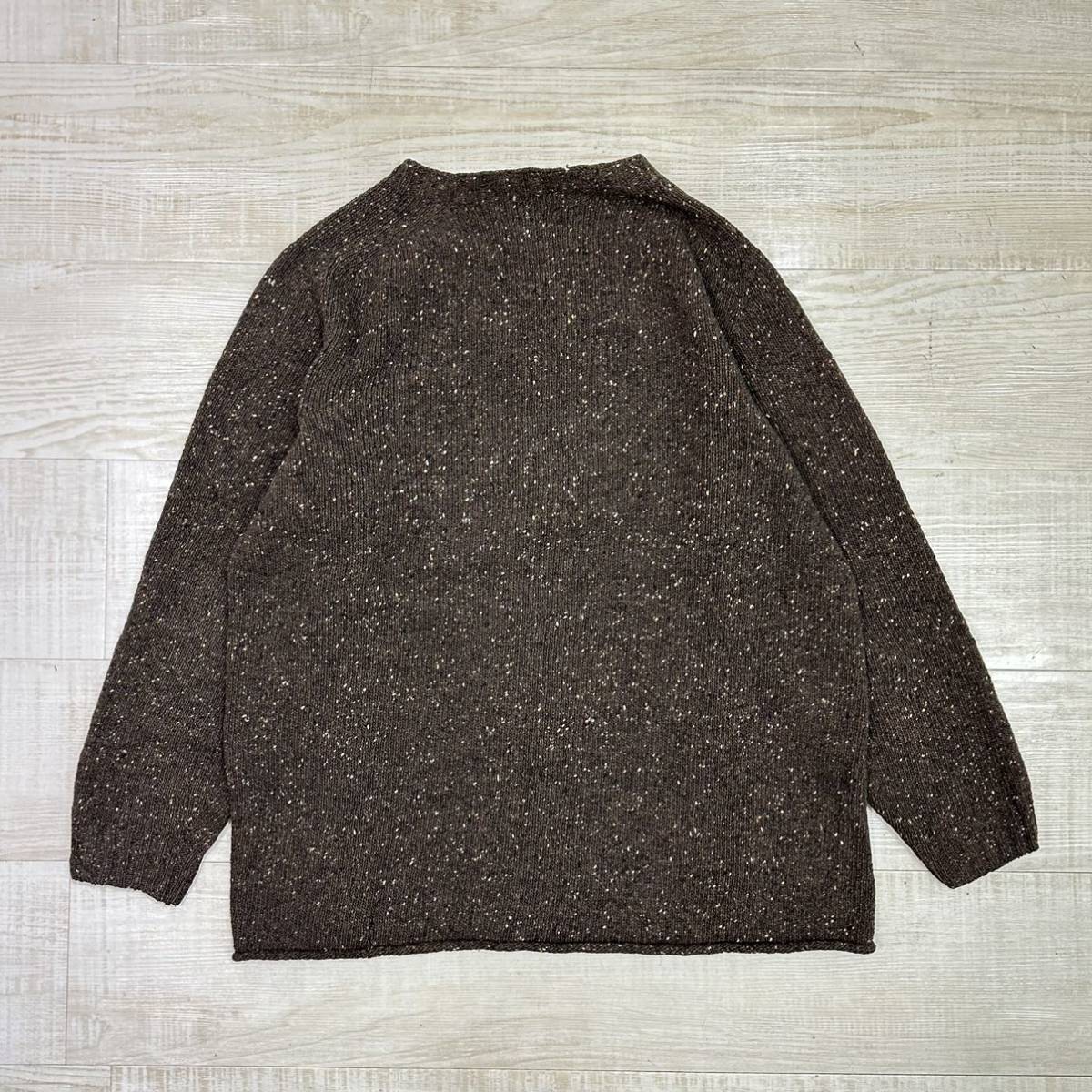 glenugie for roots to branches グレニュギー ルーツトゥブランチズ 別注 crew neck knit クルーネック ネップ MIX ウール ニット size 44_画像2