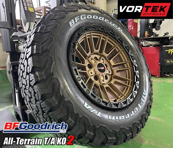 新作 VORTEK VRT604 17x9 ラングラー グラディエーター 17インチタイヤホイールセット BFGoodrich All Terrain TA KO2 265/70R17 285/70R17_画像2