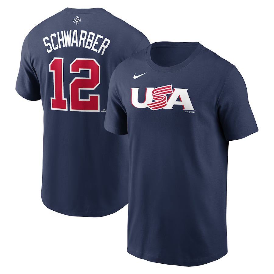 ■ WBC 2023 MLB公式 チームUSA Tシャツ 12 カイル シュワバー フィリーズ NIKE Mサイズ 新品未開封品 送料無料