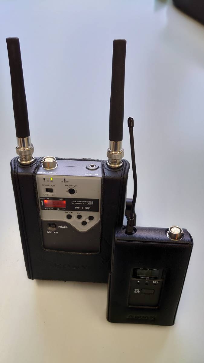 B obi wireless pin Mike set SONY WRR-861+WRT-822 (1 wave ) used operation verification ending 