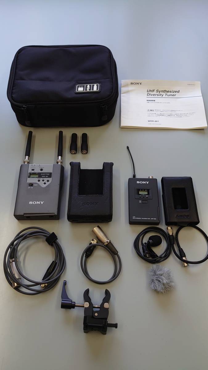 B obi wireless pin Mike set SONY WRR-861+WRT-822 (1 wave ) used operation verification ending 