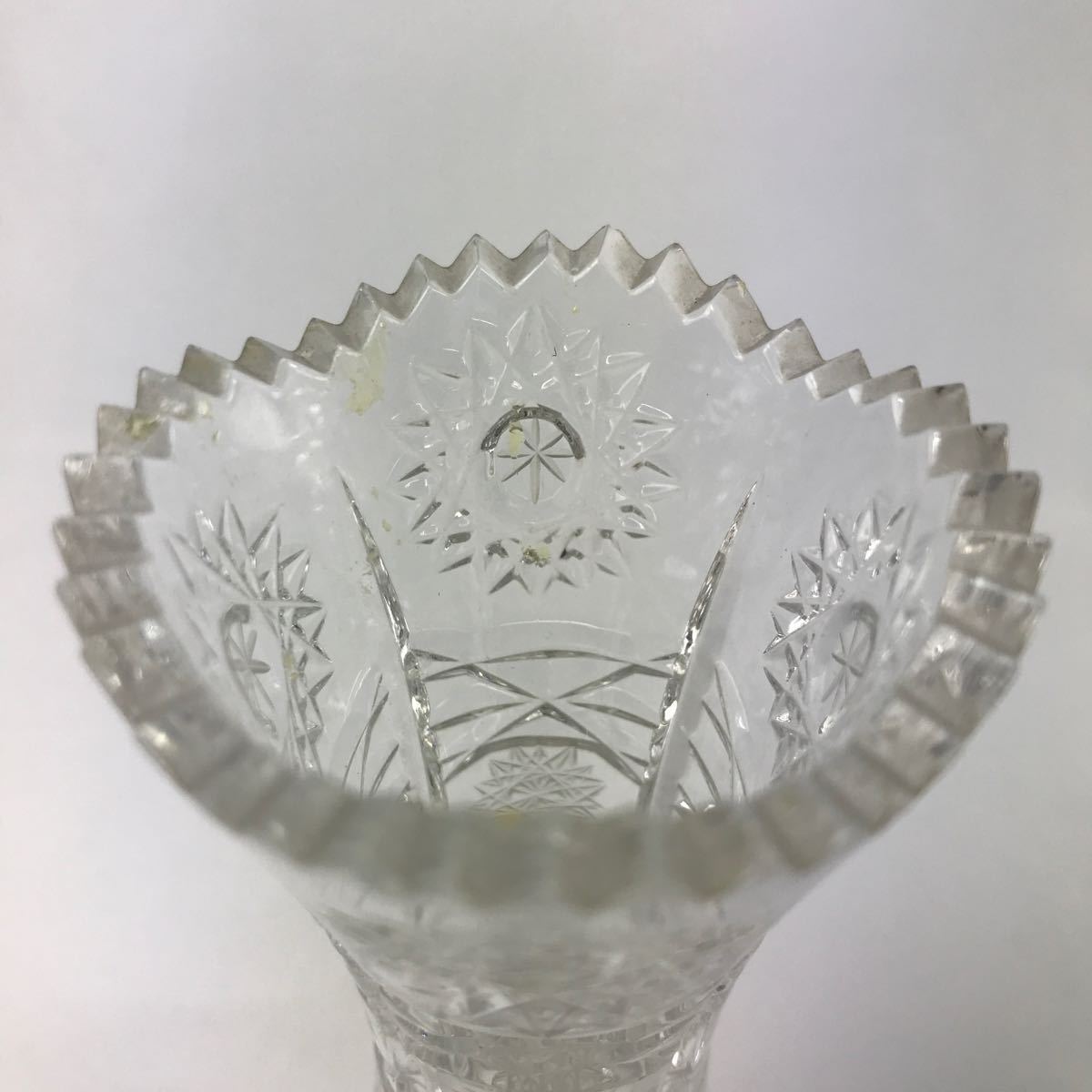 ○【イチスタ】BOHEMIA ボヘミア　クリスタルフラワーベース　花瓶　ガラス _画像3
