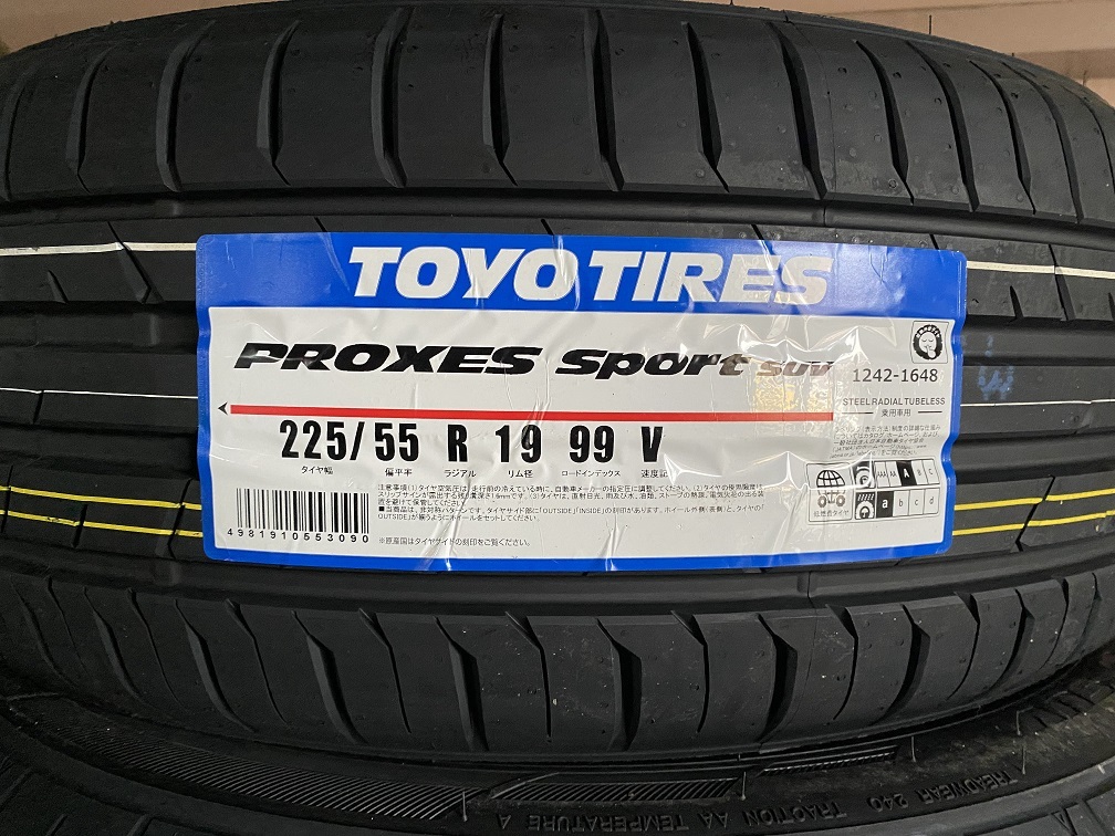 ◎即日発送/2023年製【225/55R19 99V】TOYO プロクセススポーツ SUV サマータイヤ4本価格 4本送料込み61000円 個人宅OK！_画像4