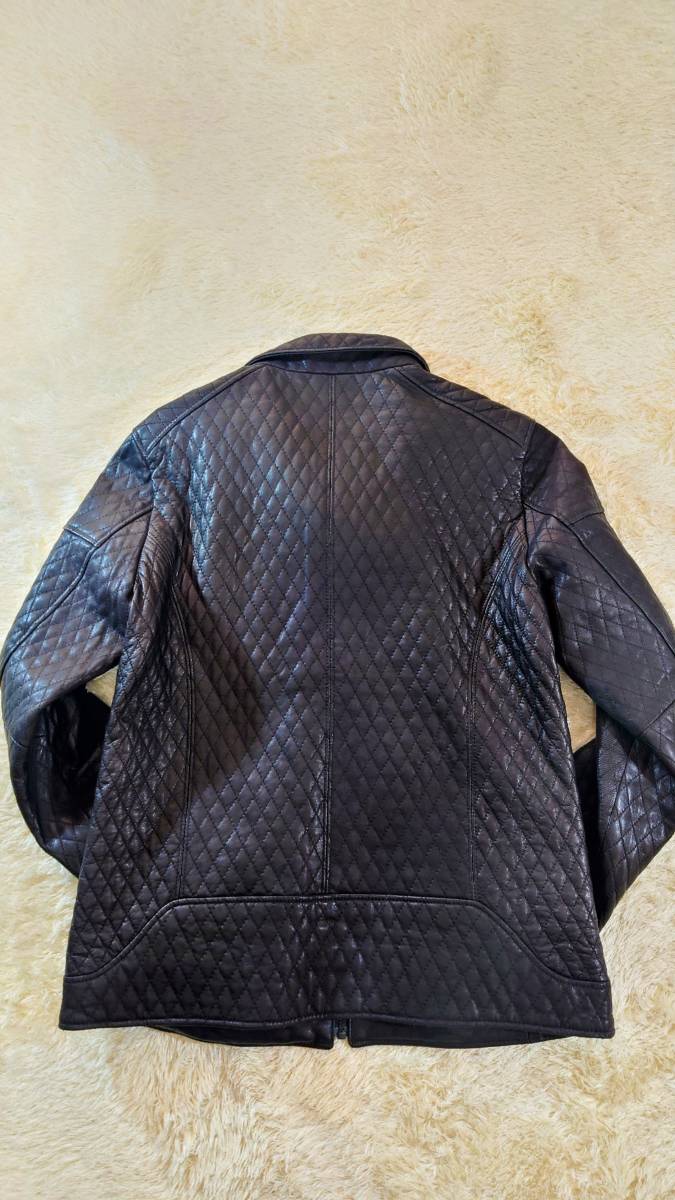 renoma HOMME 山羊革レザーキルティングジャケット　ブラック　Sサイズ　_画像3