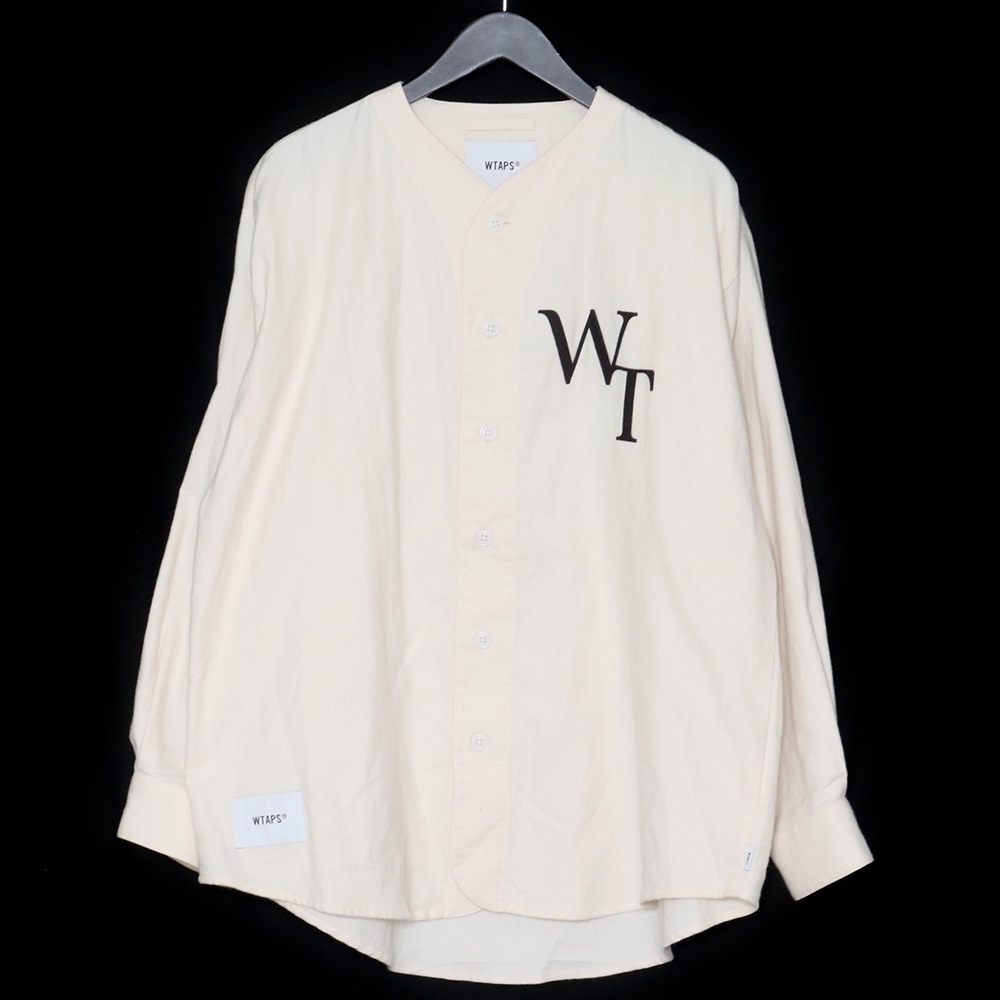 WTAPS LS/Cotton.Twill.League サイズ02 ホワイト 222TQDT-SHM05 ダブルタップス ベースボールシャツ