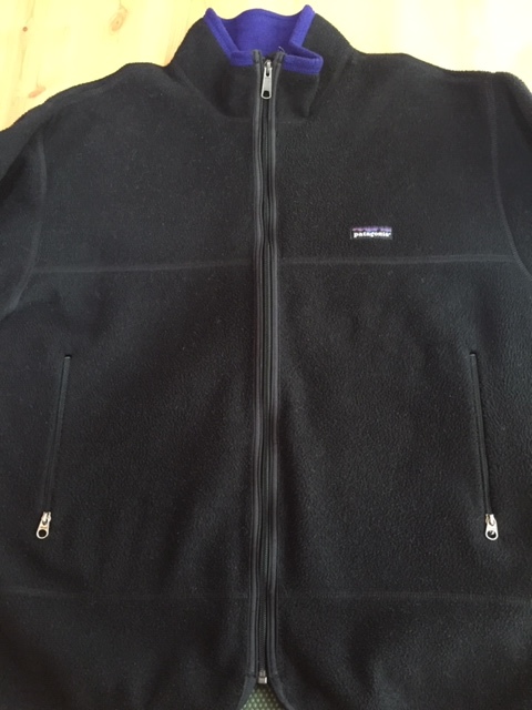 90's USA製 Patagonia/パタゴニア 雪無しタグ Vintage/ヴィンテージ L/S フルジップフリース PEF 黒 LARGE / 70's 80's 白タグ デカタグ