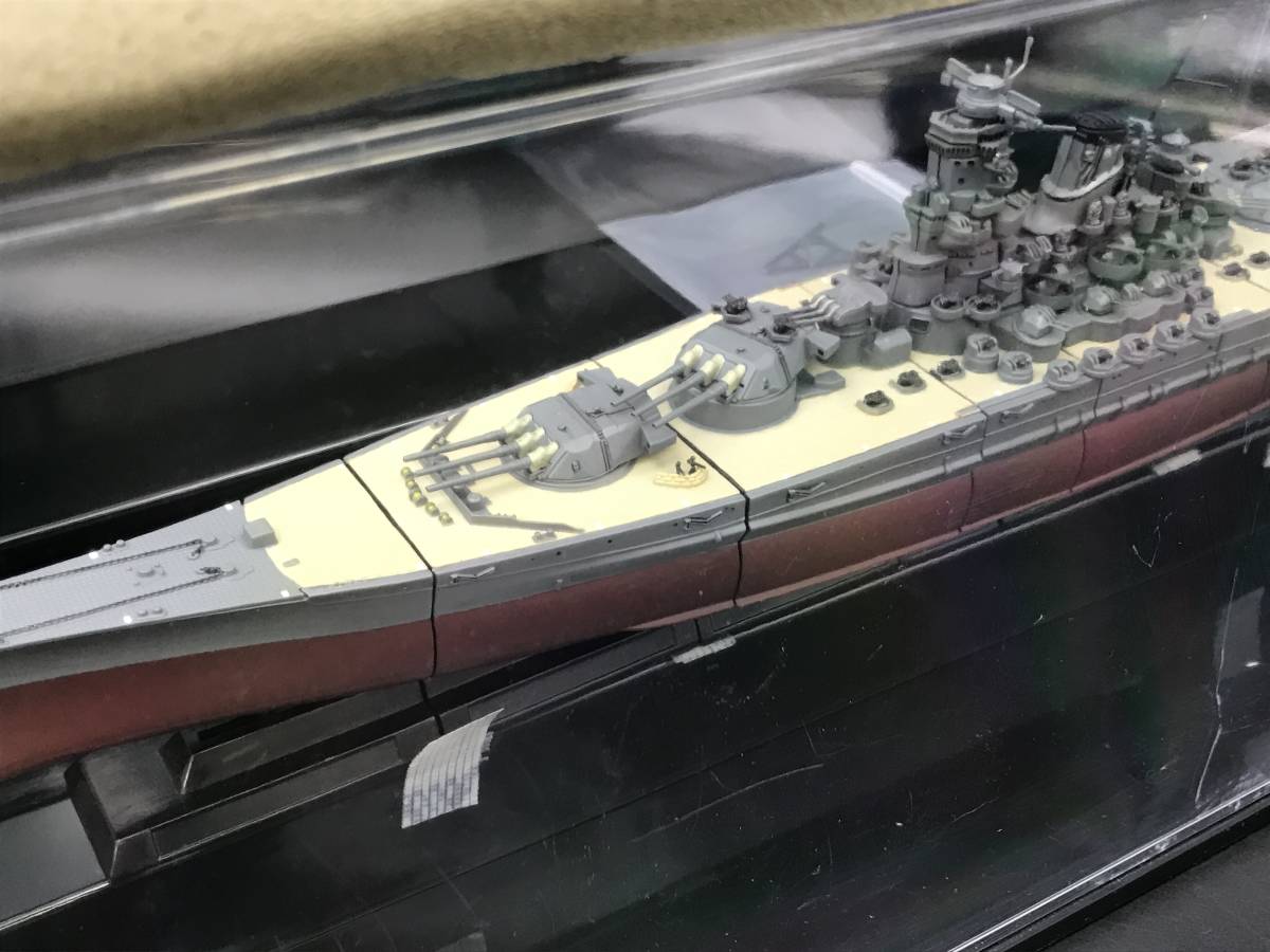 SE0115-14◆ジャンク 船 模型 プラモデル 戦艦大和？ ケース付 全長 約37cm_画像5