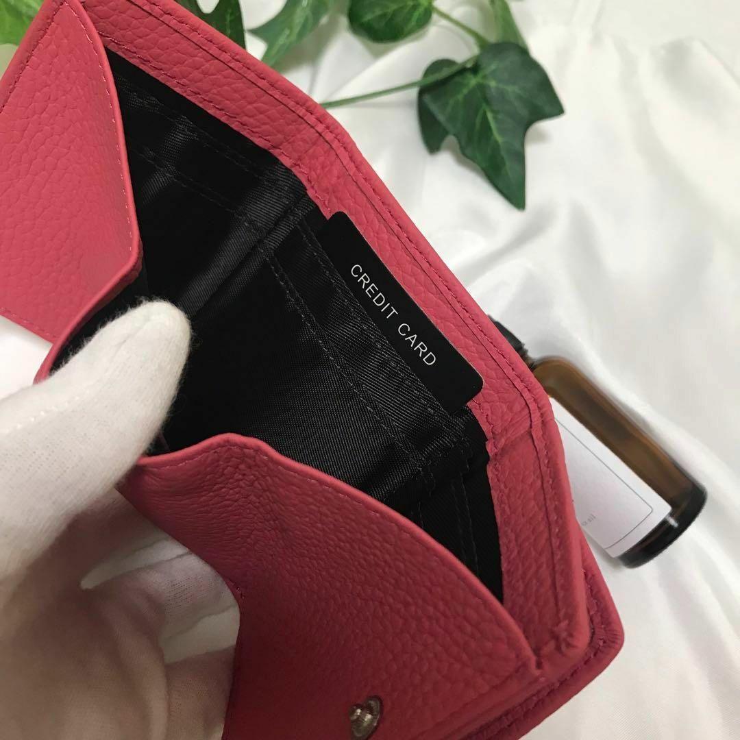 本革　ミニ財布 新品　レディース 小さい　使いやすい　赤色　ピンクレッド　ボックス型小銭入れ　コインケース　使いやすい　可愛い g3