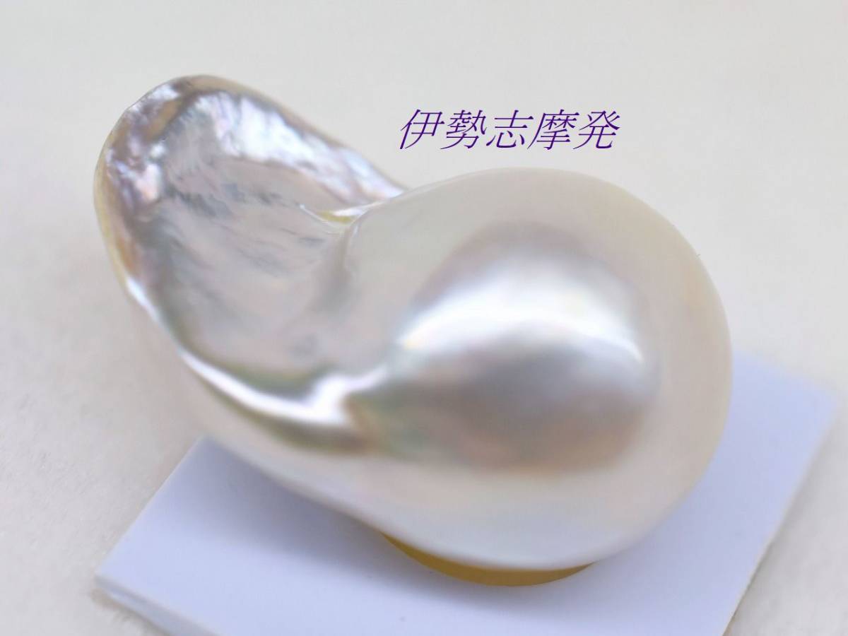◆伊勢志摩発◇希少【魅惑の天然白蝶真珠バロック】18,74㎜x11,75㎜!品格ある輝き、自然が創る個性豊かなフォルム/36