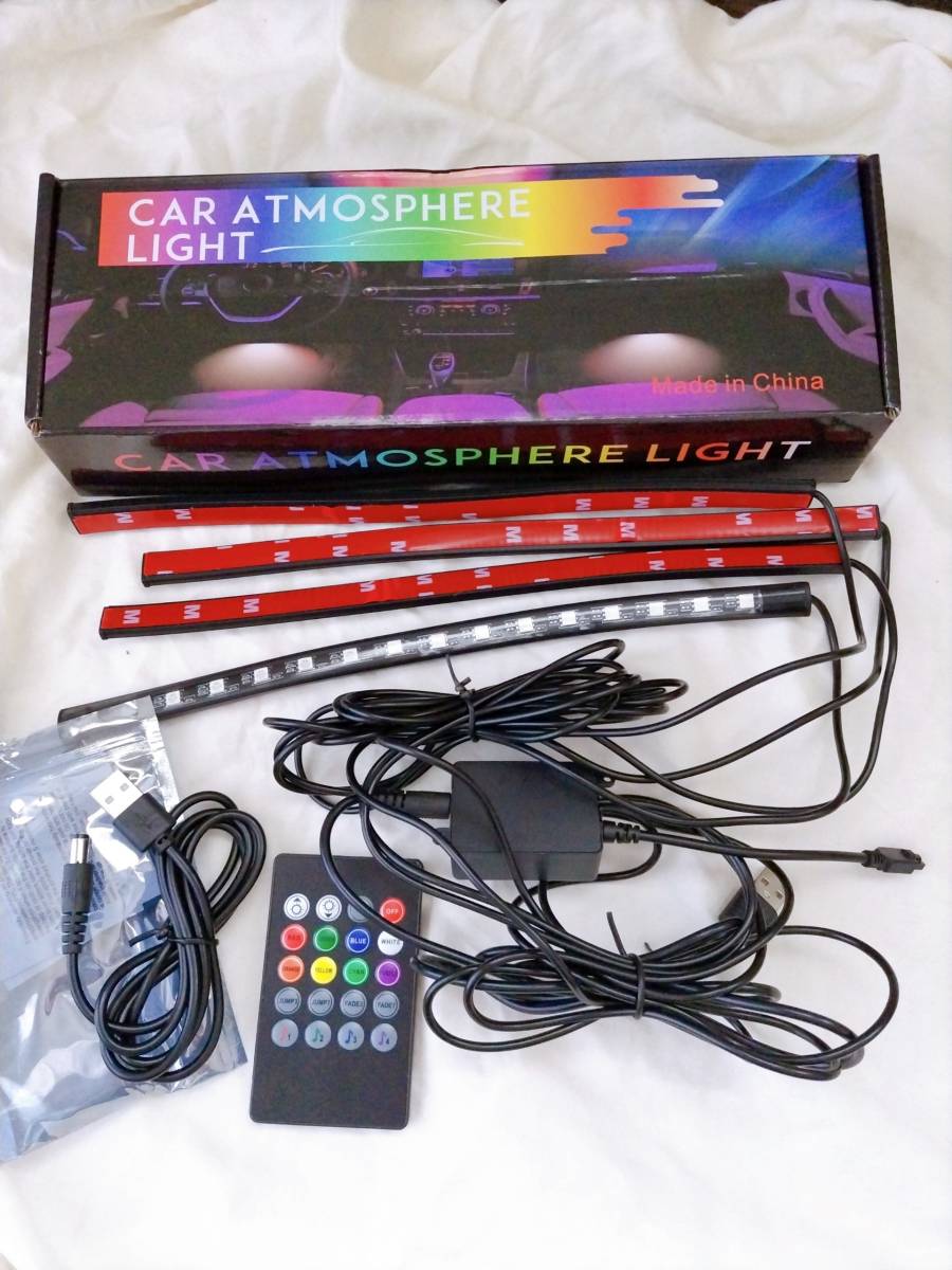 車 60LED RGB テープライト USB式 車内装飾用の画像5