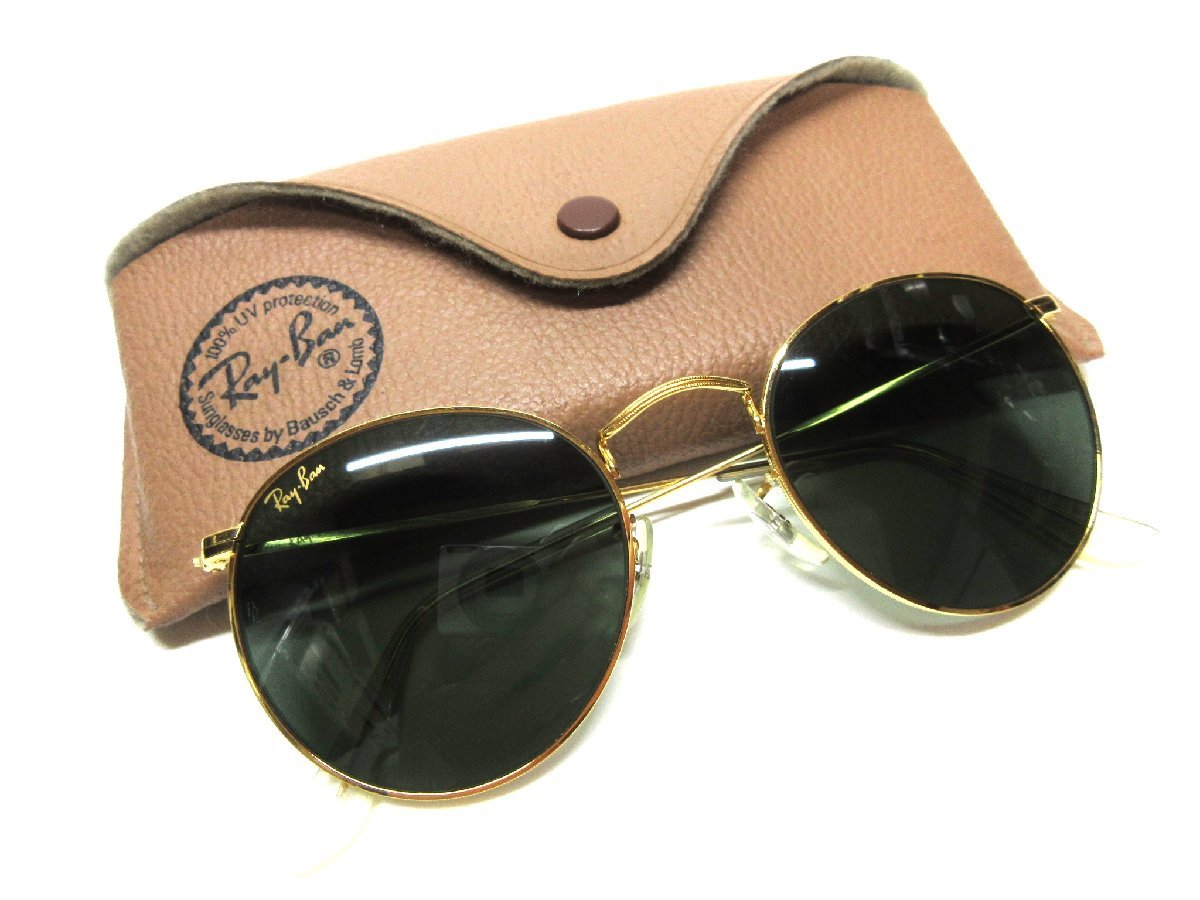 未使用に近い B&L RayBan ROUND METAL/W0603 ボシュロム レイバン ラウンドメタル /G-15/サングラス/USA/アメリカ/米国製_画像9