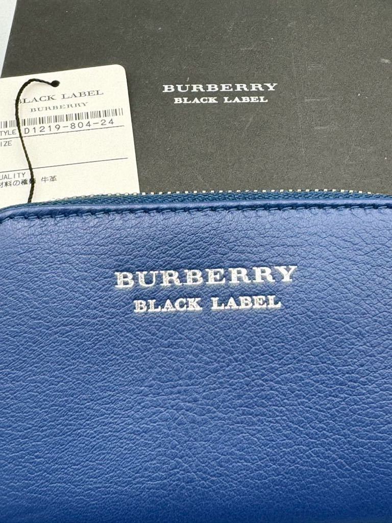 未使用品　バーバリー　ブラックレーベル　コインケース　ブルー　ブラック　レザー　キーケース　二つ折り財布　メンズ　カードケース_画像2