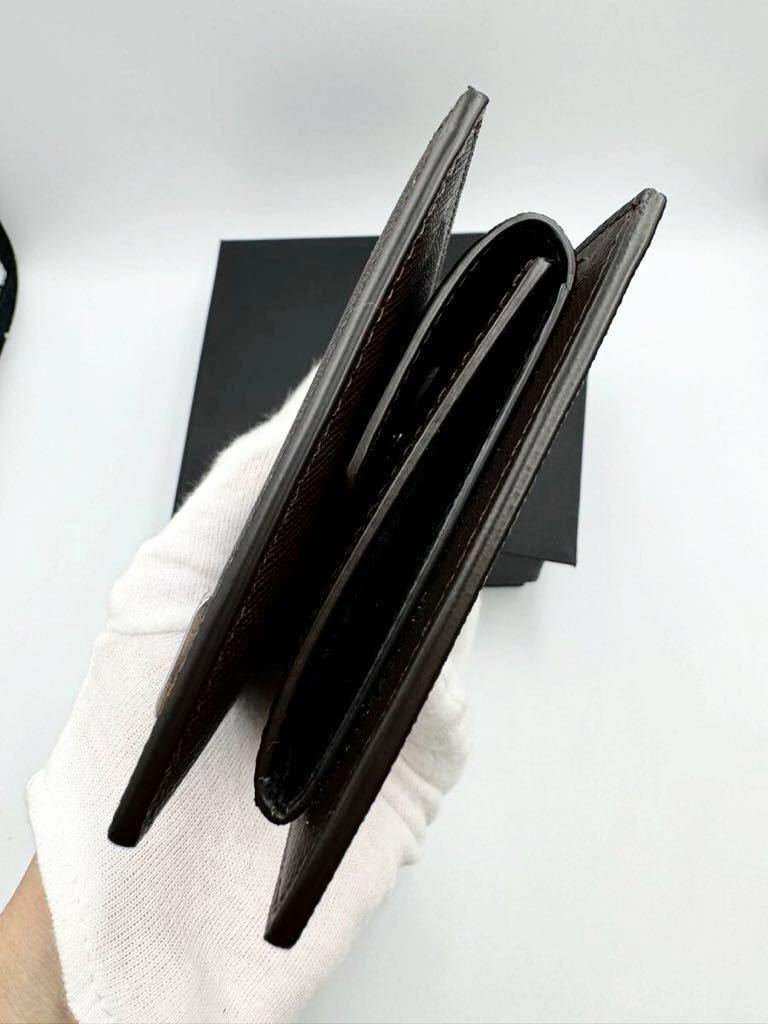 未使用品　ダンヒル　二つ折り財布　ダークブラウン レザー　小銭入れ付き　メンズ　カードケース　コインケース　