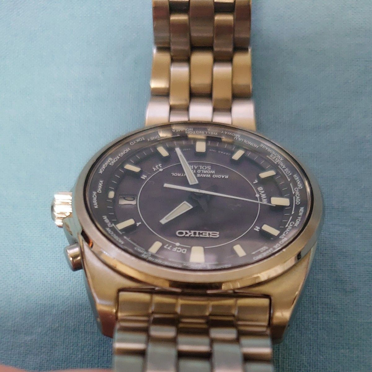 SEIKO チタン 電波ソーラー ジャンク ワールドタイム 7B25-0AB0 SEIKO チタン 電波ソーラー ジャンク ワールドタイム 7B25-0AB0