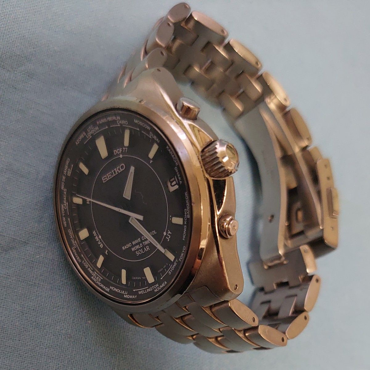 SEIKO チタン 電波ソーラー ジャンク ワールドタイム 7B25-0AB0 SEIKO チタン 電波ソーラー ジャンク ワールドタイム 7B25-0AB0