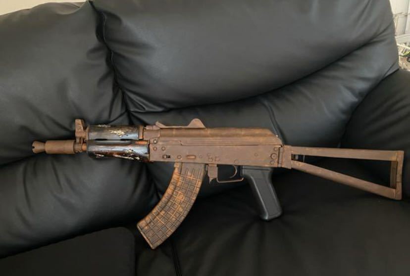 電話ガン aks74u フルメタル リアルウッド_画像1