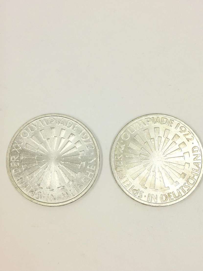 26416☆1972年 ミュンヘンオリンピック ドイツ10マルク銀貨 ２枚 硬貨 外貨 アンティークコイン　シルバー_画像1