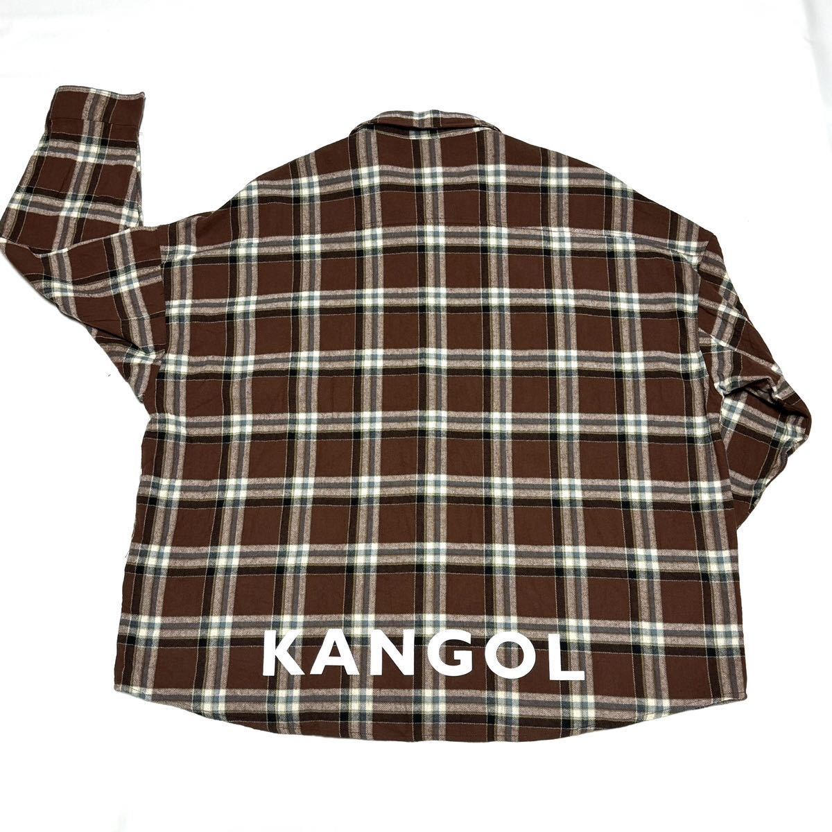 Lサイズ カンゴール　KANGOL ネルシャツ　メンズ　古着　廃盤モデル　チェックシャツ　ロゴ刺繍　ヒップホップ　ロック　レゲエ　即決_画像1