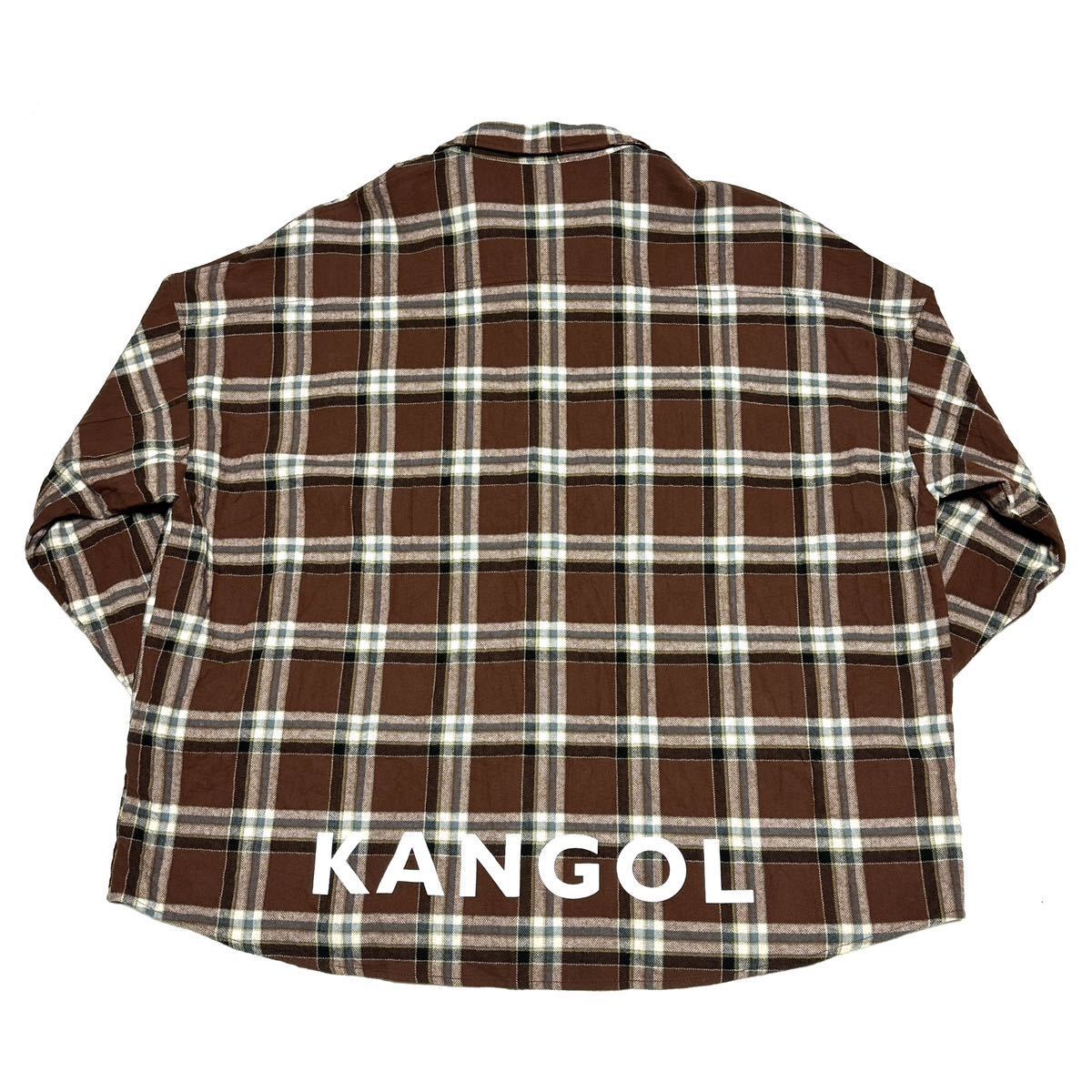 Lサイズ カンゴール　KANGOL ネルシャツ　メンズ　古着　廃盤モデル　チェックシャツ　ロゴ刺繍　ヒップホップ　ロック　レゲエ　即決_画像10