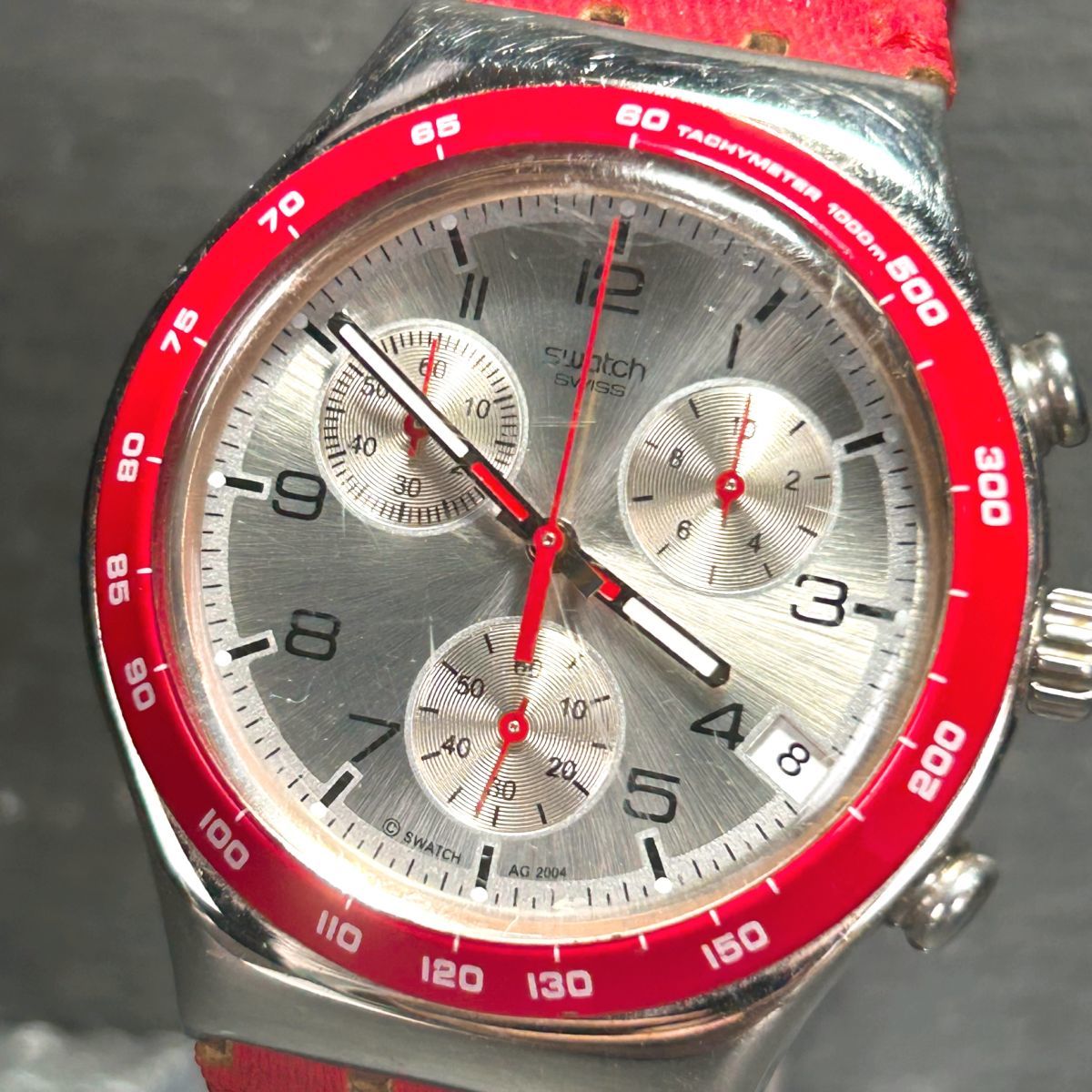 Swatch スウォッチ IRONY アイロニー CHRONO クロノ AG2004 腕時計 クオーツ アナログ クロノグラフ カレンダー 電池交換済み 動作確認済み_画像2