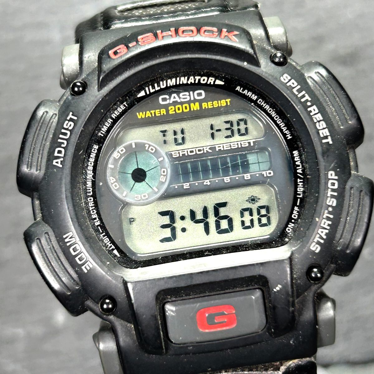 CASIO カシオ G-SHOCK ジーショック DW-9000-1 腕時計 クオーツ デジタル カレンダー 多機能 布バンド 新品電池交換済み 動作確認済み_画像1