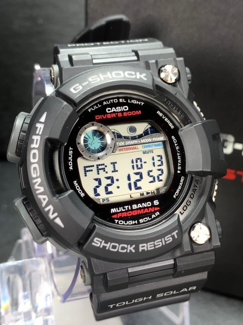 超美品 CASIO カシオ G-SHOCK ジーショック FROGMAN フロッグマン GWF-1000-1JF マスターオブG 電波ソーラー 腕時計 200m潜水用防水_画像2