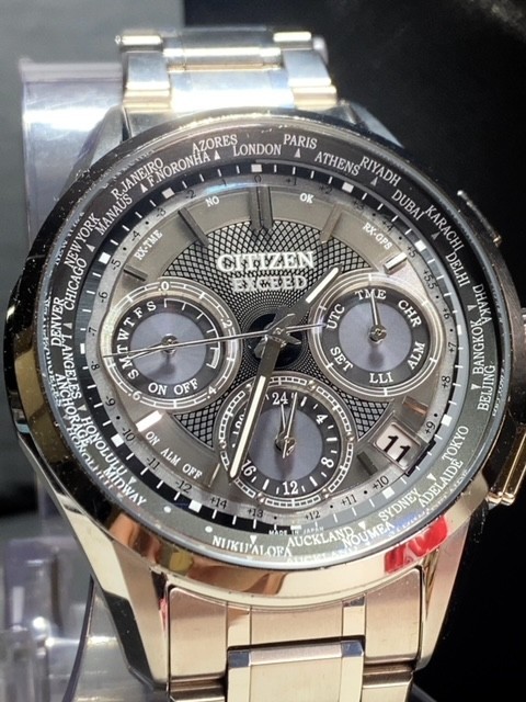 超美品 シチズン CITIZEN エクシード EXCEED サテライトウェーブ 正規品 腕時計 F900 CC9050-53E GPS衛星電波時計 高級腕時計 動作確認済み_画像1