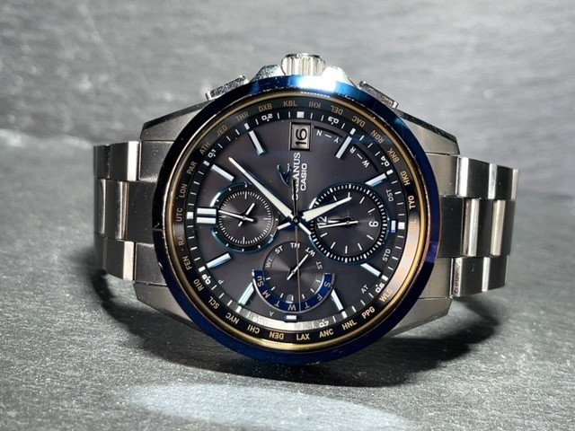 美品 限定 カシオ CASIO オシアナス OCEANUS ブラックマーブル OCW-T2600G-1AJF 腕時計 ソーラー タフソーラー 電波時計 マルチバンド6_画像5