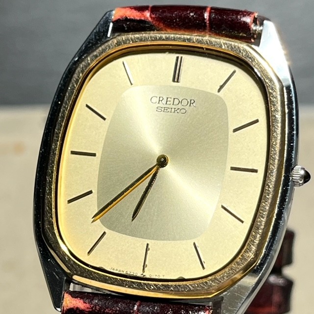 14K BEZEL SEIKO CREDOR セイコー クレドール SHA-MIDDLE 6730-5081 クオーツ 腕時計 K14ベゼル アンティーク 14金 レトロ_画像1