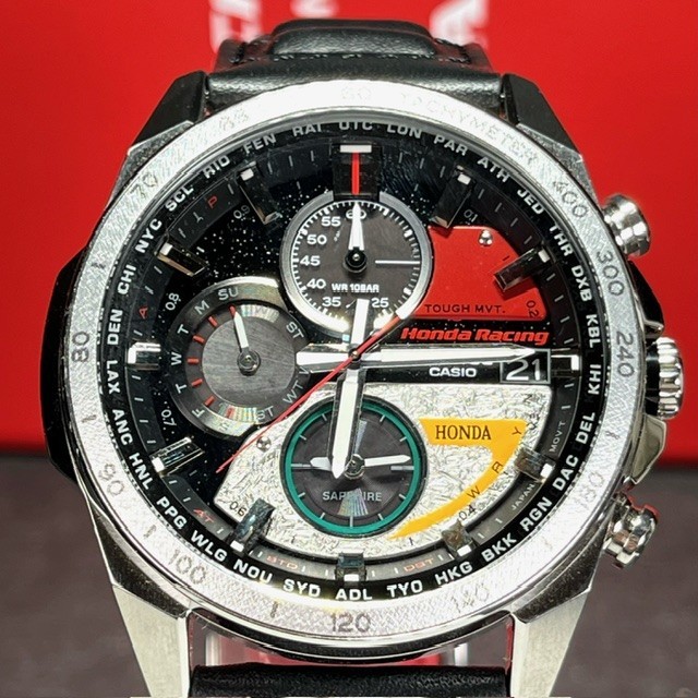 限定 新品 CASIO EDIFICE カシオ エディフィス EQW-A2000HR-1AJR Honda Racing コラボ 腕時計 電波ソーラー Limited Edition 替えバンド_画像2