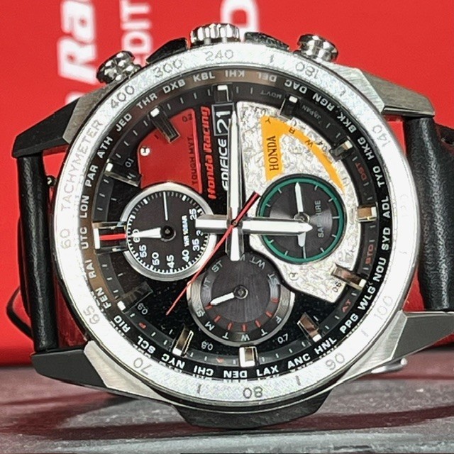 限定 新品 CASIO EDIFICE カシオ エディフィス EQW-A2000HR-1AJR Honda Racing コラボ 腕時計 電波ソーラー Limited Edition 替えバンド_画像5