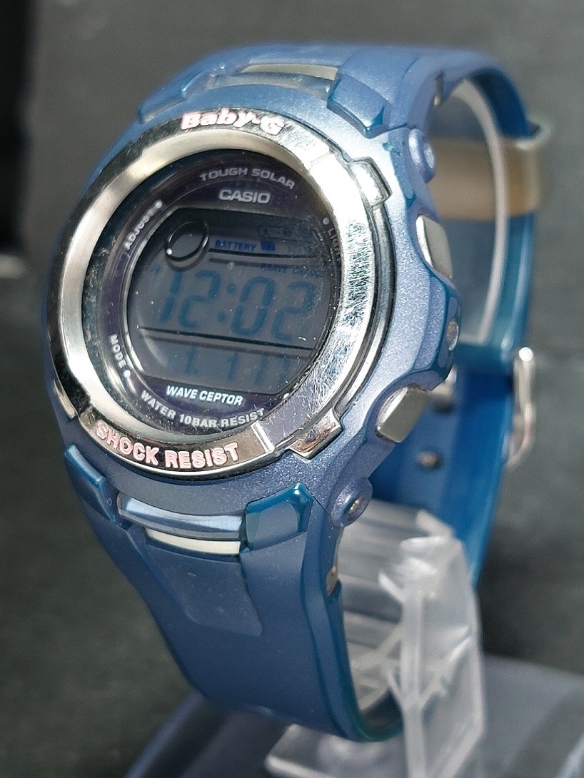 CASIO カシオ Baby-G ベビージー THE G ザ・ジー BGT-2500 タフソーラー 腕時計 デジタル ブルー ラバーベルト ステンレススチール_画像2