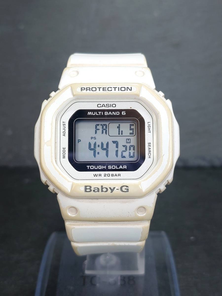CASIO カシオ Baby-G ベビージー マルチバンド6 タフソーラー BGD-5000 メンズ 腕時計 デジタル ホワイト ラバーベルト 動作確認済み_画像2