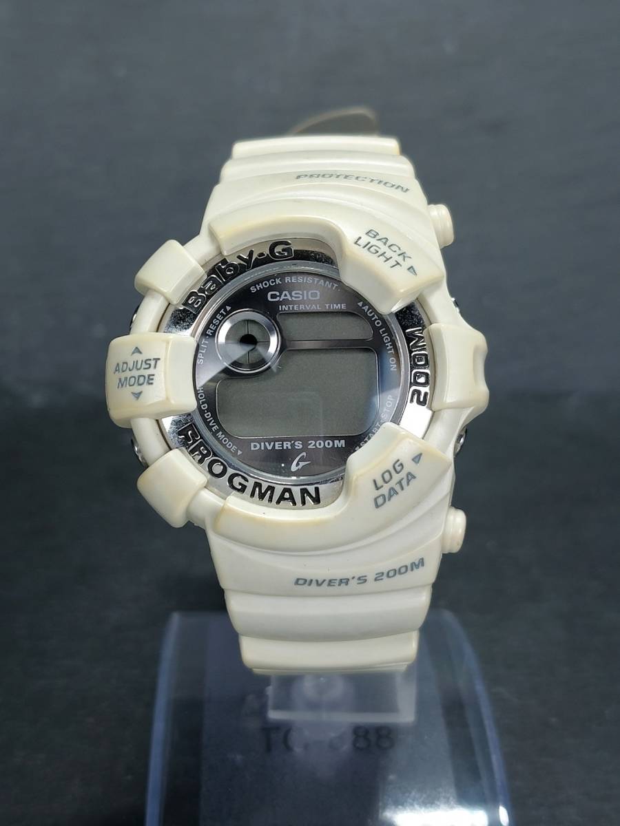 CASIO カシオ Baby-G ベビージー FROGMAN フロッグマン BGW-100 ソーラー 腕時計 デジタル ホワイト ラバーベルト ステンレススチール_画像2